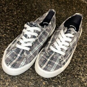 Sperry Gray and Blue Anchor Sneakers